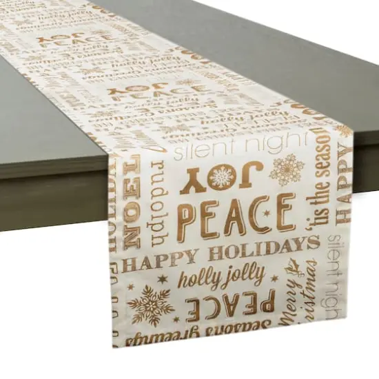 DII&reg; 72" Gold Christmas Collage Table Runner {8}