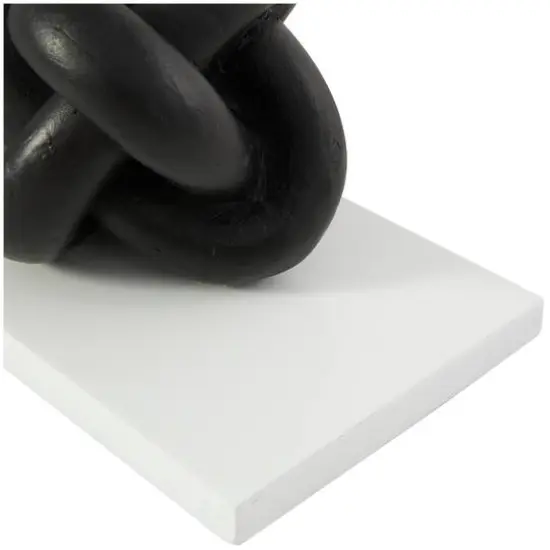 7" Black MDF Knot Bookends with White Stands Set {6}