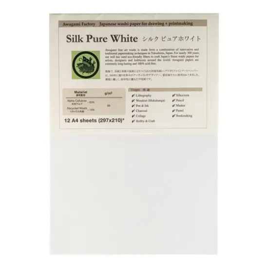 Awagami Silk Pure White Paper, 8.3" x 11.7" {3}