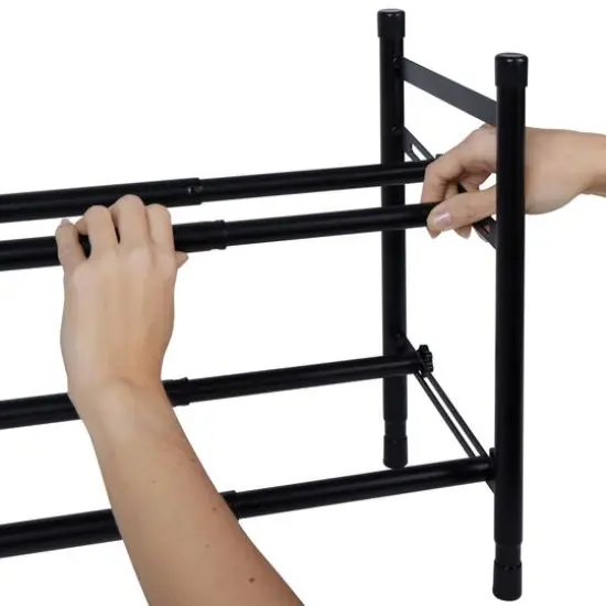 Organize It All Black 25" 2 Tier Expandable Shoe Rack {5}