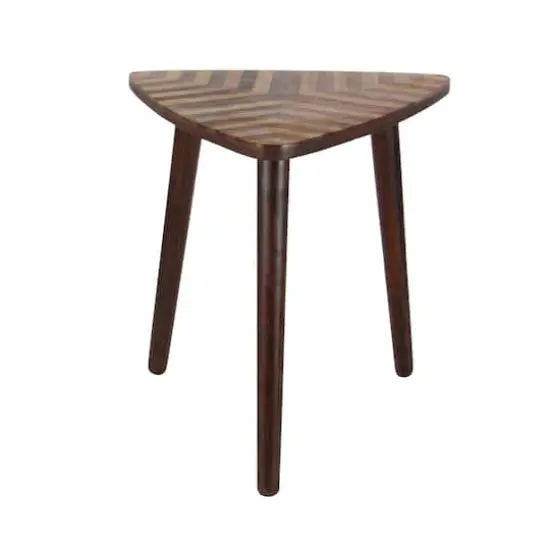 Dark Brown Mango Wood Modern Accent Table {1}