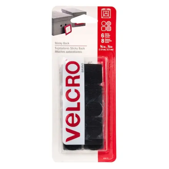 VELCRO® Brand Sticky Back Coins & Squares Value Pack Black {1}