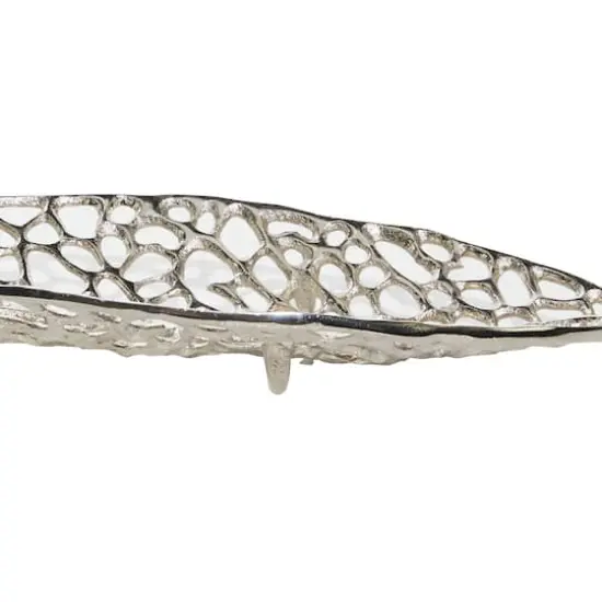 Silver Leaf Aluminum Glam Tray Set {5}