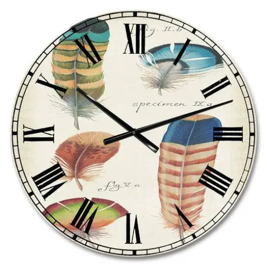 Designart 'Feathers Cottage Family Ii Traditional Wall Clock {1}