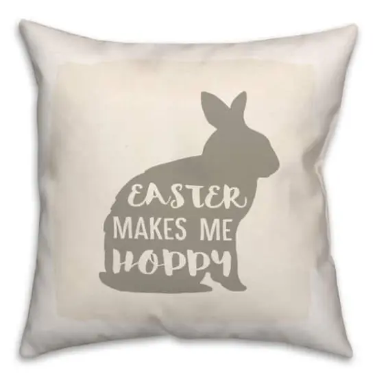 Easter Makes Me Hoppy Pillow 2 18" x 18" Throw Pillow {3}