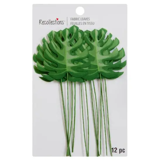 Green Fabric Monstera Embellishments by Recollections&trade; {4}