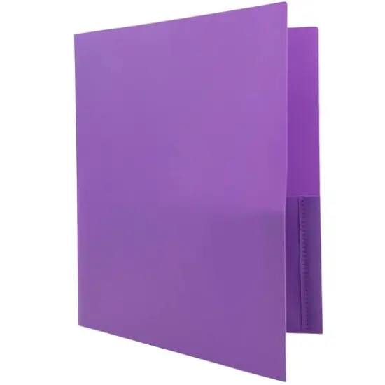 JAM Paper 9.5" x 11.5" Plastic 2 Pocket School POP Folders, 6ct. Purple {6}