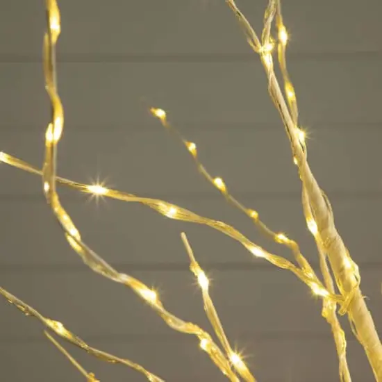 5ft. Pre-Lit White Birch Artificial Christmas Tree, Warm White LED Lights {5}