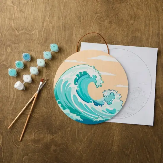 Waves Paint-by-Number Plywood Surface Kit by Artist's Loft&reg; {1}
