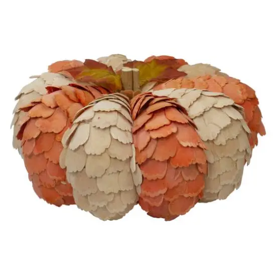10" Brown & Orange Autumn Harvest Tabletop Pumpkin {5}