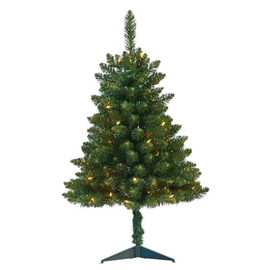 3ft. Pre-Lit Northern Rocky Spruce Artificial Christmas Tree, Clear LED Lights {1}