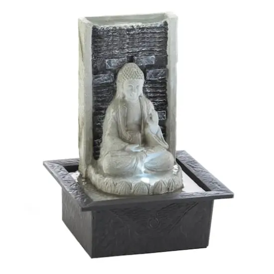 11.5" Buddha Cascading LED Tabletop Fountain {3}