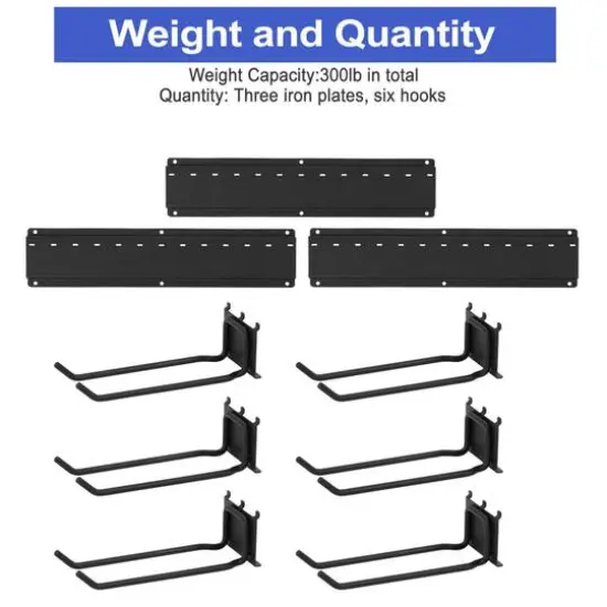 NEX&trade; 16.5" Black 6-Hook Garage Tool Wall Rack {4}