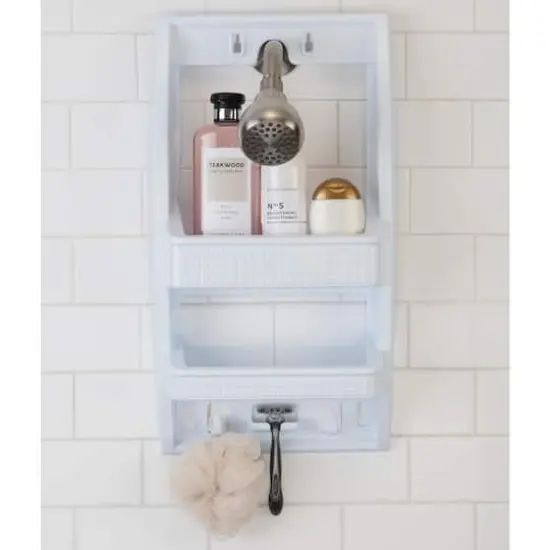 Bath Bliss White Multi Hanging Option Shower Caddy {6}
