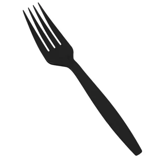 JAM Paper Premium Plastic Forks, 100ct. Black {4}