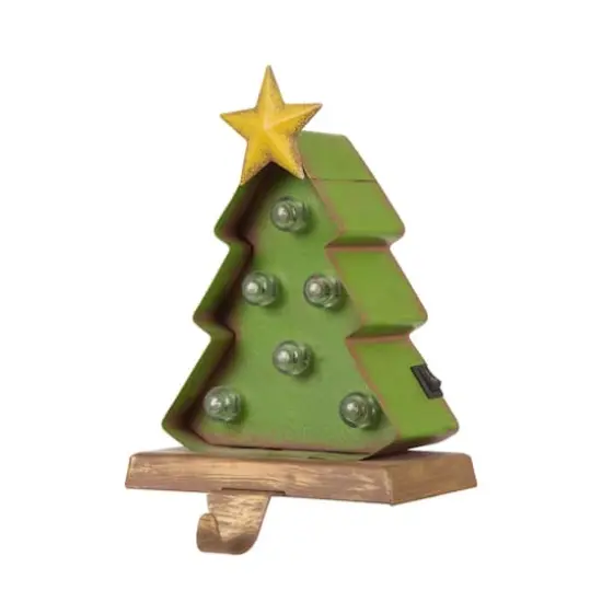 Glitzhome&reg; LED Tree & Gift Box Stocking Holder Set {6}