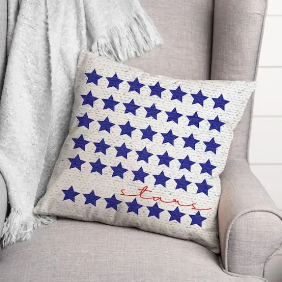 Stars In Script Throw Pillow {4}