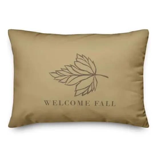 Welcome Fall Leaf Throw Pillow {1}