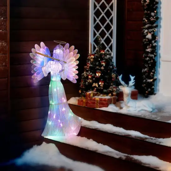 3ft. Outdoor Animated Fiber-Optic Angel {3}