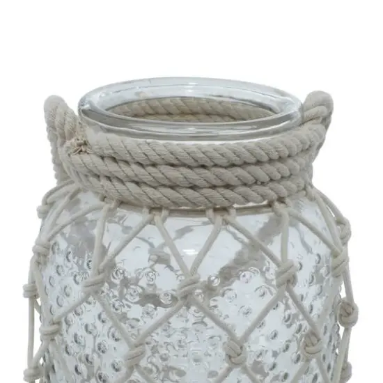 Clear Glass Coastal Candle Holder Lantern, 18" x 7" x 7" {5}