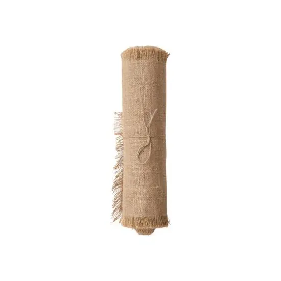 Hello Honey&reg; 6yd. Natural Woven Torn Jute Fabric Roll with Metallic Gold Thread {1}