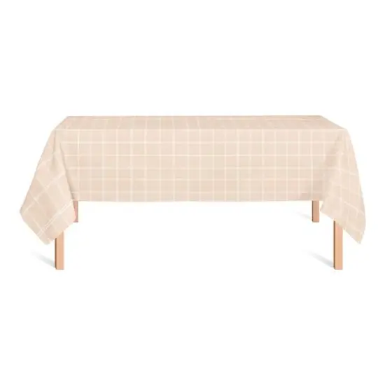 Peach Grid Tablecloth {3}