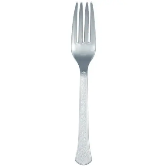 JAM Paper Premium Utensils Plastic Forks Party Pack, 48ct. Silver {3}