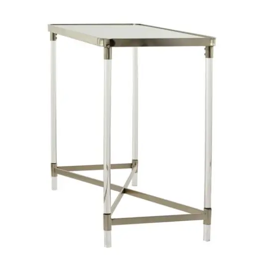 Silver Metal Contemporary Console Table, 44" x 19" x 33" {3}