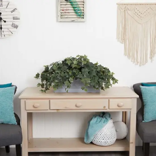 20" Puff Ivy Plant in Stone Planter {3}