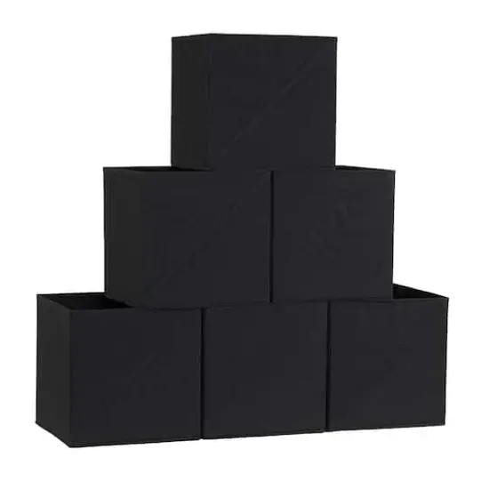 Household Essentials Storage Cubes with Diagonal Handle, 6ct. Black {1}
