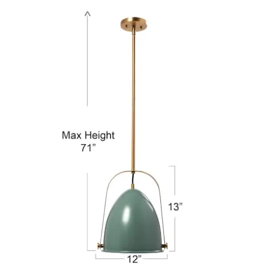 Hello Honey® 5.9ft. 2-Tone Metal Ceiling Light Sage and Brushed Gold {7}