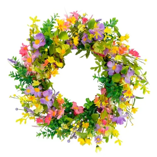 24'' Multicolored Daisy Floral Spring Door Wreath {1}