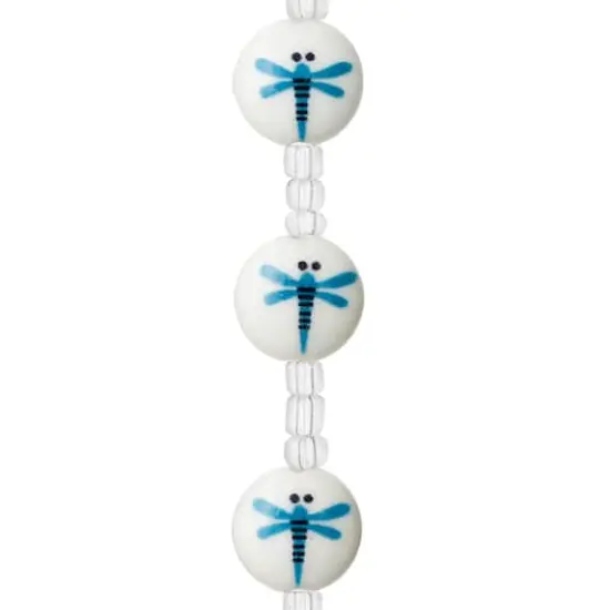 Small Dragonfly Lentil Glass Beads, 12mm by Bead Landing&trade; {1}