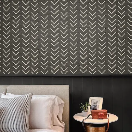 Surface Style Bogolan Sky Peel & Stick Wallpaper Ebony {5}