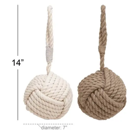 14" Jute Coastal Rope Sculpture Set {6}