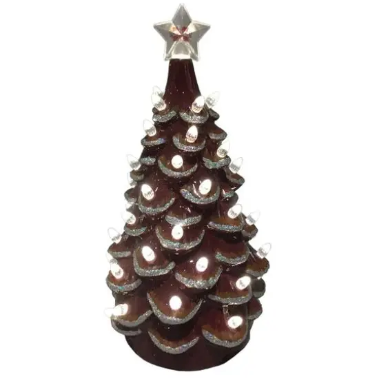 Santa's Workshop 14" NCAA College Team Ceramic LED Christmas Tree Mississippi State University {1}
