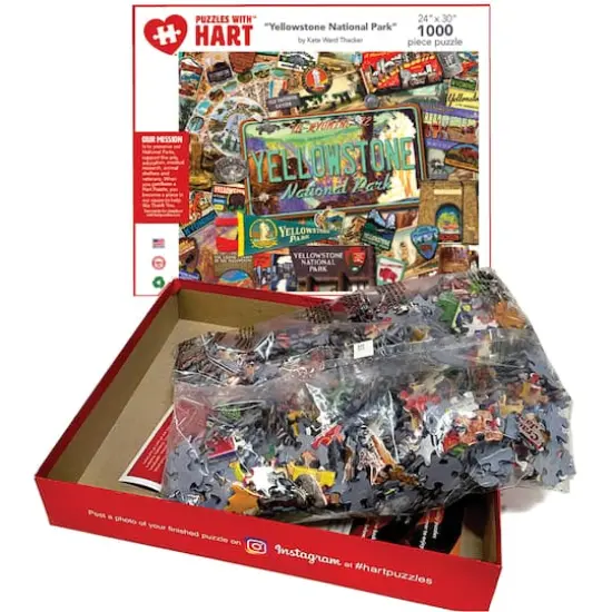 Hart Puzzles Yellowstone National Park by Kate Ward Thacker 1,000 Piece Jigsaw Puzzle {4}