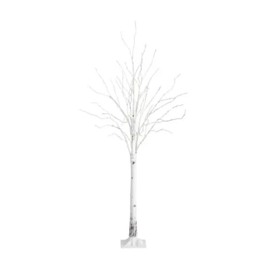 6ft. Pre-Lit White Birch Artificial Christmas Tree, Color Changing LED Lights {1}