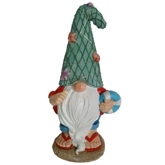 Santa's Workshop 11.5" Lighted Beach Gnome Decoration {1}
