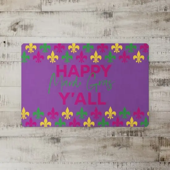 Happy Mardi Gras Floor Mat {3}