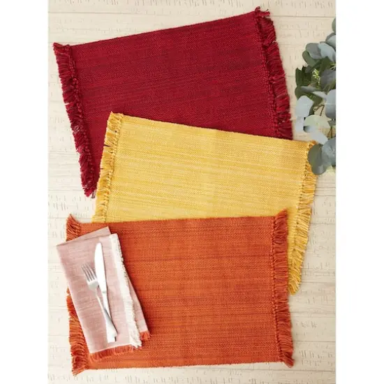 DII&reg; Variegated Redwood Fringe Placemats, 6ct. {7}