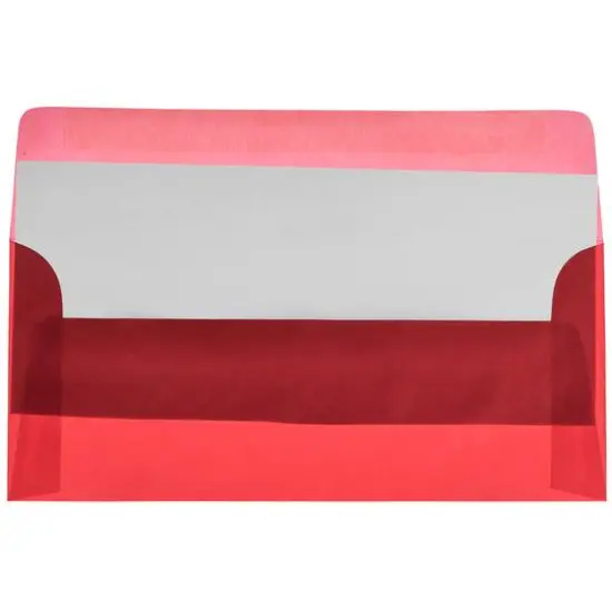 JAM Paper #10 Business Translucent Vellum Envelopes, 50ct. Primary Red {6}