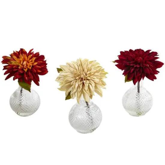 8" Dahlia with Decorative Vase Set {6}