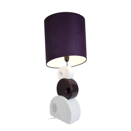 Elegant Designs&trade; 2.5ft. Purple and White Stacked Circle Table Lamp {6}
