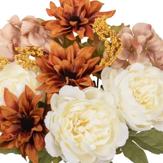 18" Brown & Cream Dahlia & Peony Mixed Bush by Ashland&reg; {3}