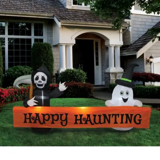 8ft. Inflatable Happy Haunting Banner {3}