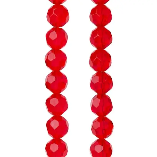 Ruby Faceted Glass Round Beads, 14mm by Bead Landing&trade; {1}