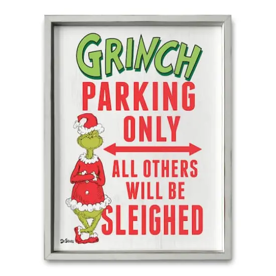 24" The Grinch Parking Only Framed Print White {1}
