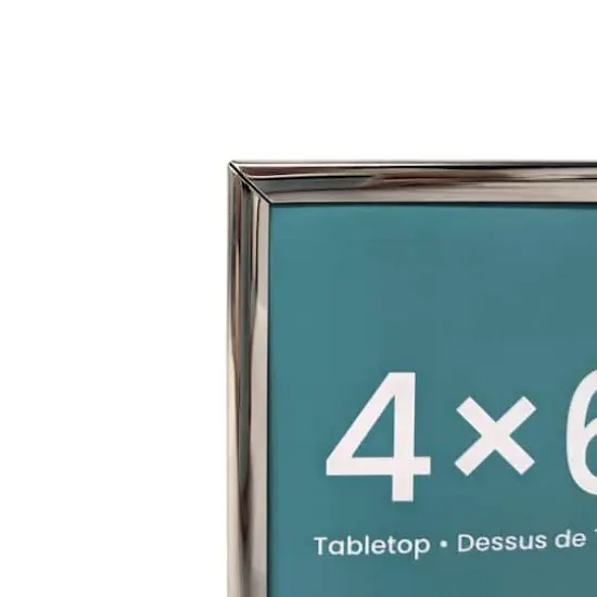2-Opening Basics™ 4" x 6" Silver Rounded Metal Tabletop Frame by Studio Décor® {5}