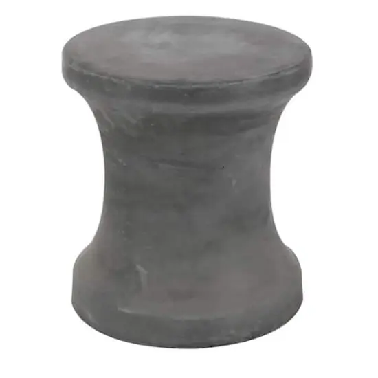 16" Fiberclay Contemporary Outdoor Stool Black {1}